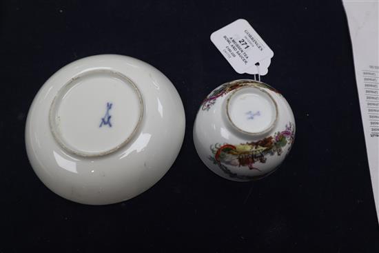 A Meissen tea bowl and saucer, c. 1750 diameter 12cm